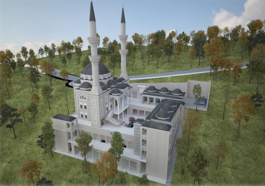 Muğla Bodrum Camii ve Külliyesine ait tamamlanmış proje görüntüsü.