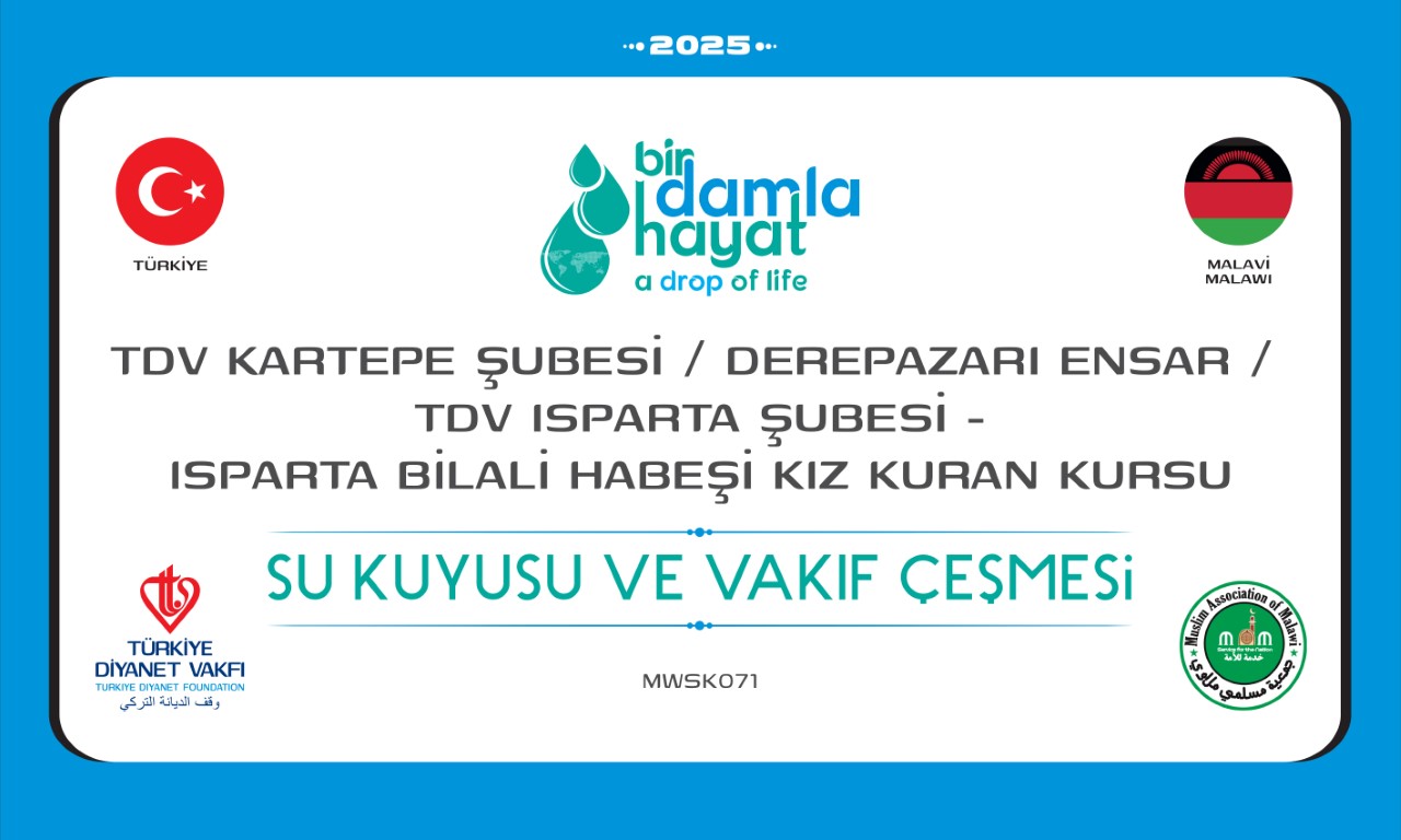 su kuyusu, Türkiye diyanet vakfı, su kuyusu açtırmak, su kuyusu tabela , bir damla hayat su kuyusu, su kuyusu bağışı, temiz su,