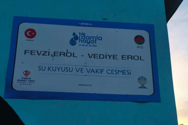 MWSK076 su kuyusu, Türkiye diyanet vakfı, su kuyusu açtırmak, su kuyusu tabela , bir damla hayat su kuyusu, su kuyusu bağışı, temiz su,