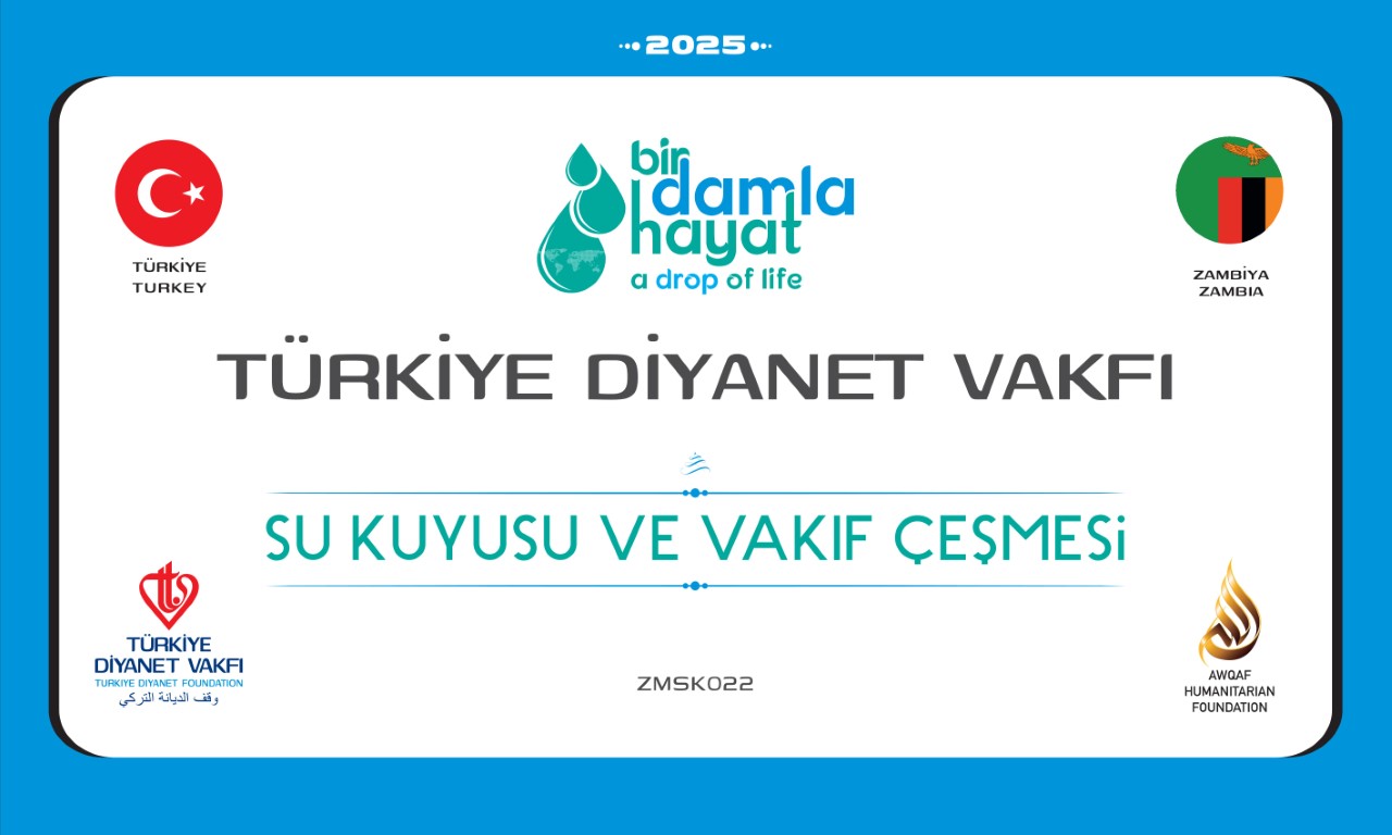 ZMSK022 su kuyusu, Türkiye diyanet vakfı, su kuyusu açtırmak, su kuyusu tabela , bir damla hayat su kuyusu, su kuyusu bağışı, temiz su,