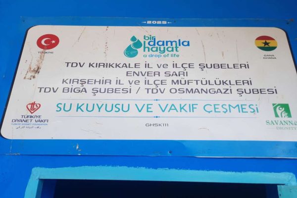 GHSK111 su kuyusu, Türkiye diyanet vakfı, su kuyusu açtırmak, su kuyusu tabela , bir damla hayat su kuyusu, su kuyusu bağışı, temiz su,