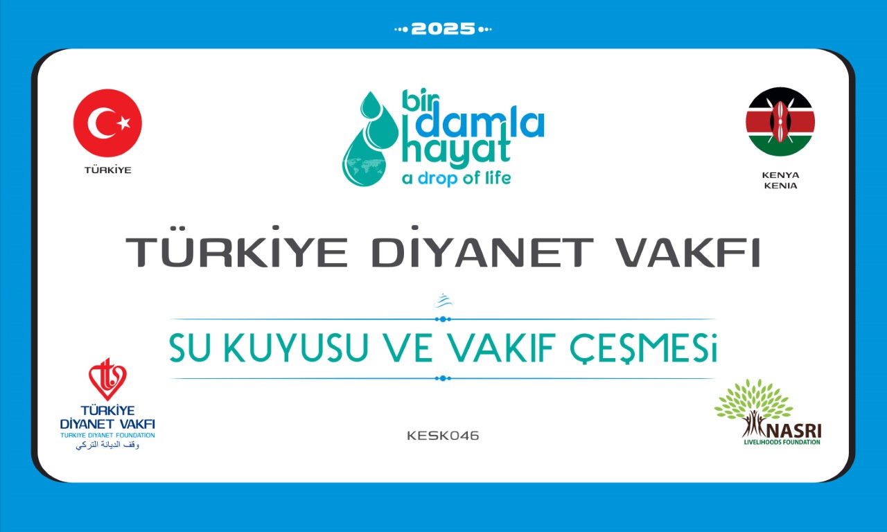KESK046 su kuyusu, Türkiye diyanet vakfı, su kuyusu açtırmak, su kuyusu tabela , bir damla hayat su kuyusu, su kuyusu bağışı, temiz su,