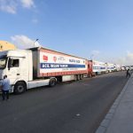 Türkiye Diyanet Vakfı, Gazze’ye 20 tır insani yardım gönderdi, gazze yardım tırı, gazze, yardım, gazze şeridi, yardım tırı